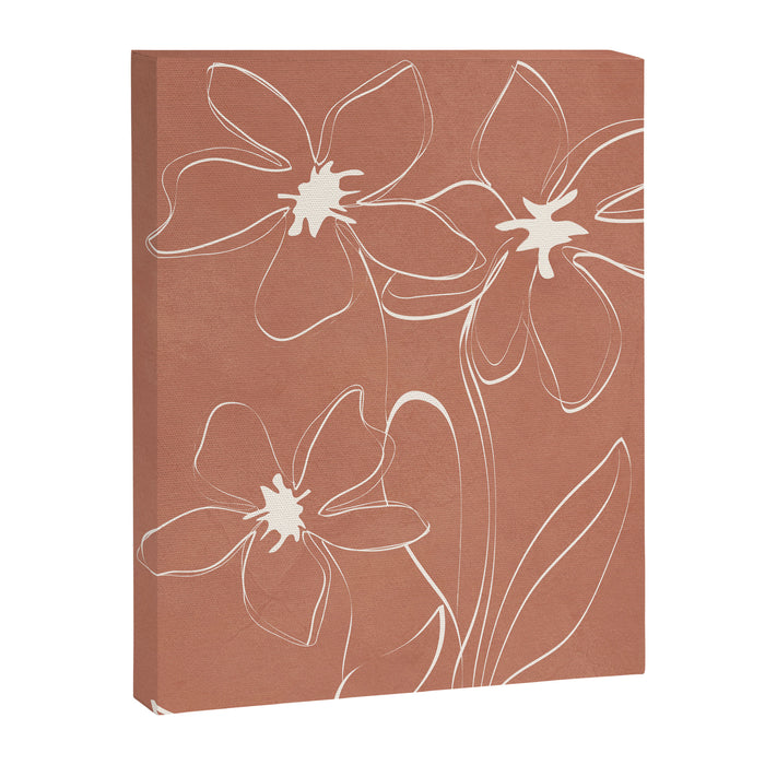 Little Flower Outline on Clay 02 Canvas Print Gallery Image 1