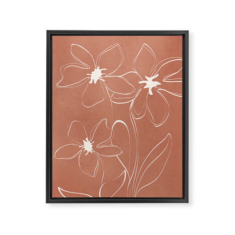 Little Flower Outline on Clay 02 Framed Canvas Print Gallery Image 6