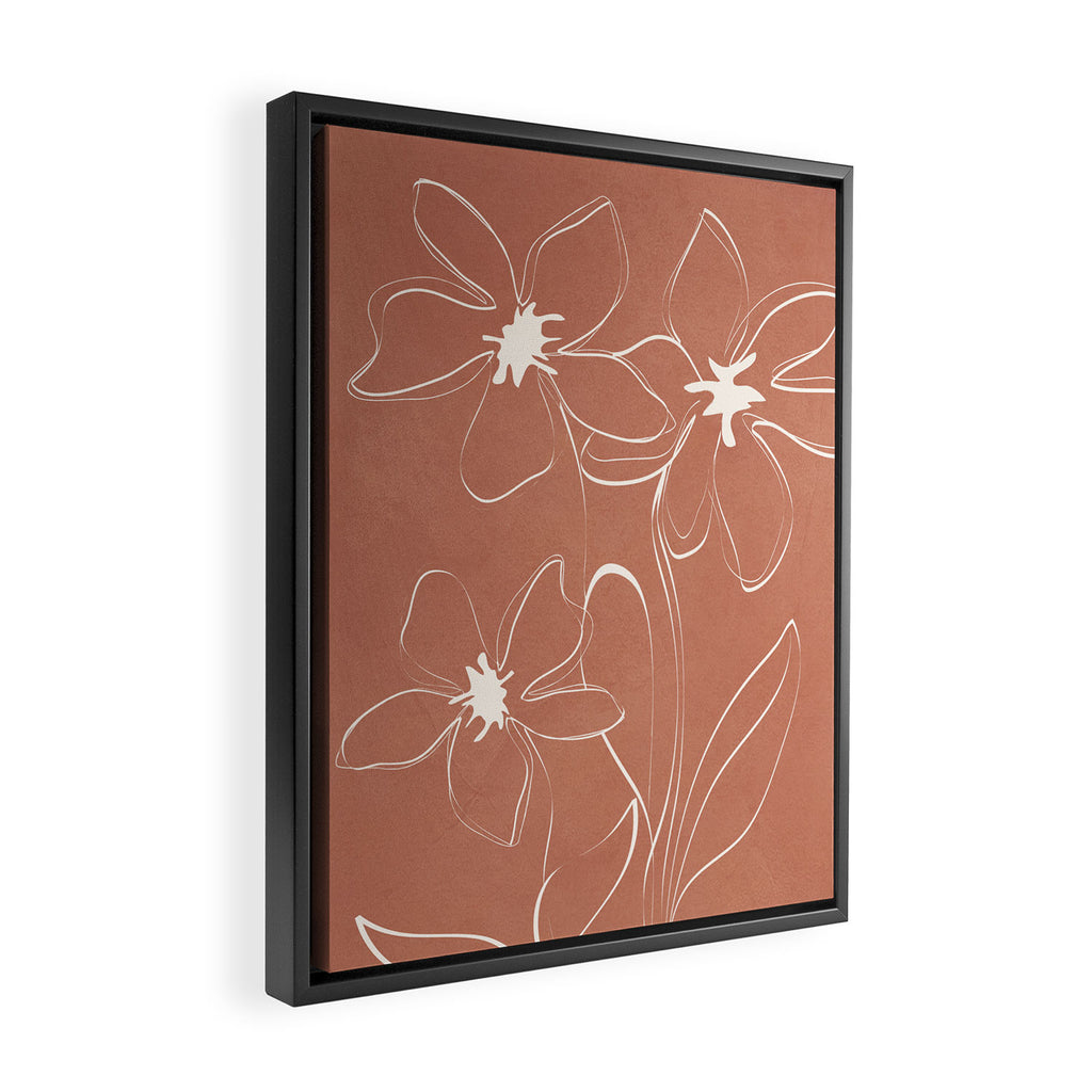 Little Flower Outline on Clay 02 Framed Canvas Print Gallery Image 2