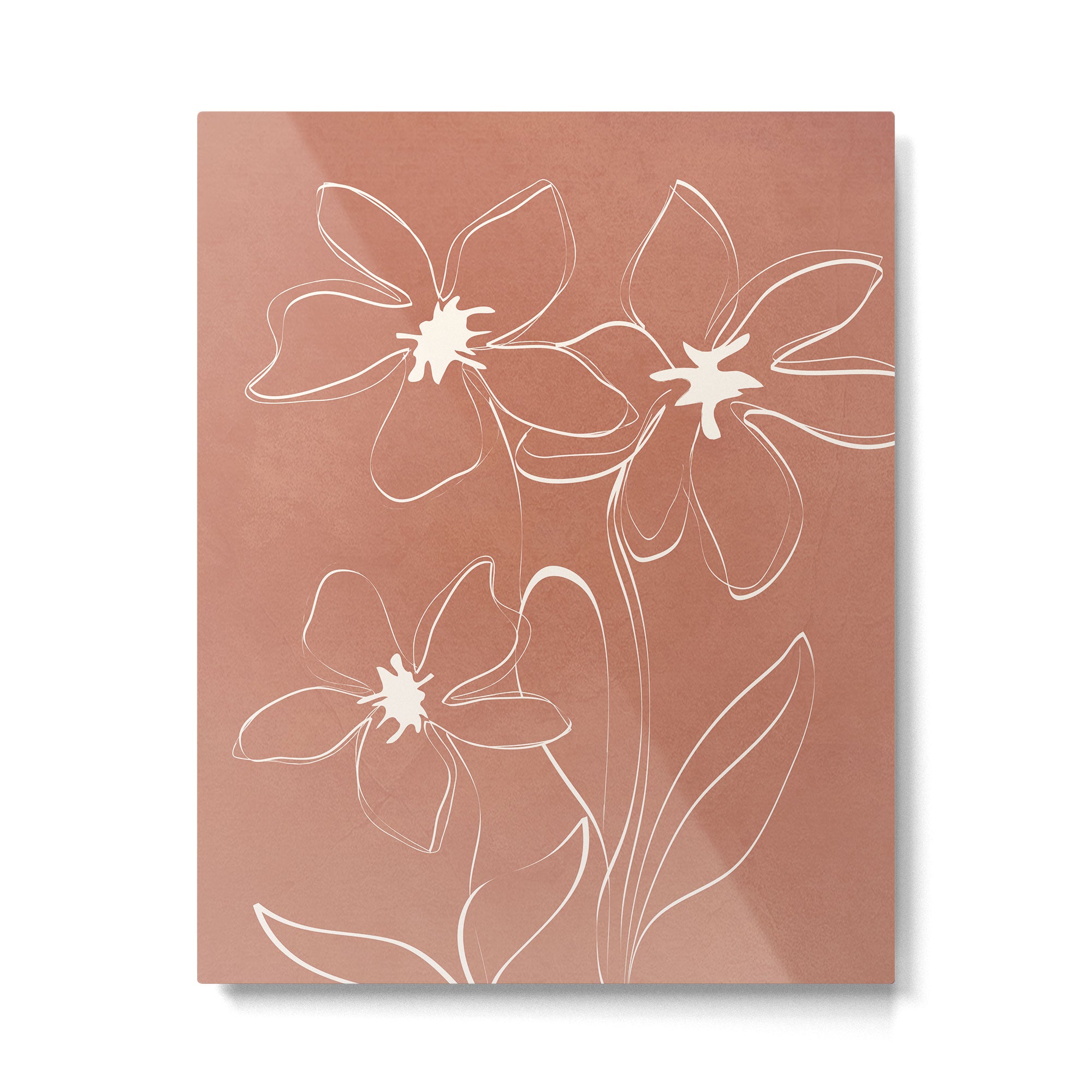 Little Flower Outline on Clay 02 Metal Print Gallery Image 4