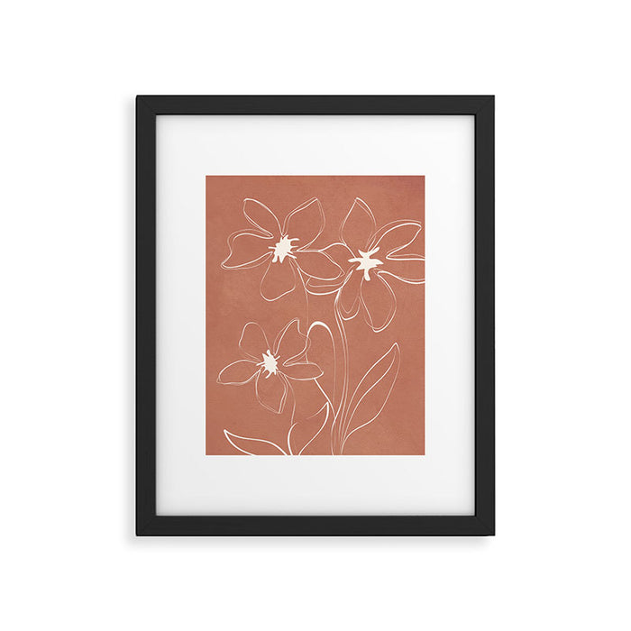 Little Flower Outline on Clay 02 Framed Art Print Gallery Image 1