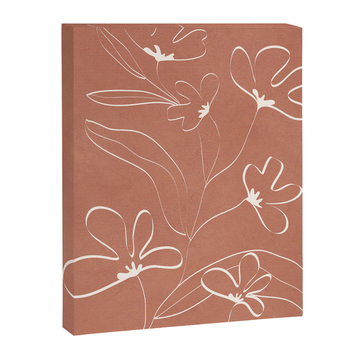 Little Flower Outline on Clay 03 Canvas Print Gallery Image 1