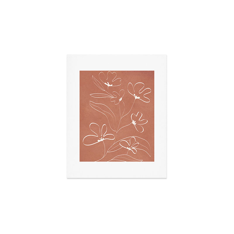 Little Flower Outline on Clay 03 Art Print Gallery Image 1