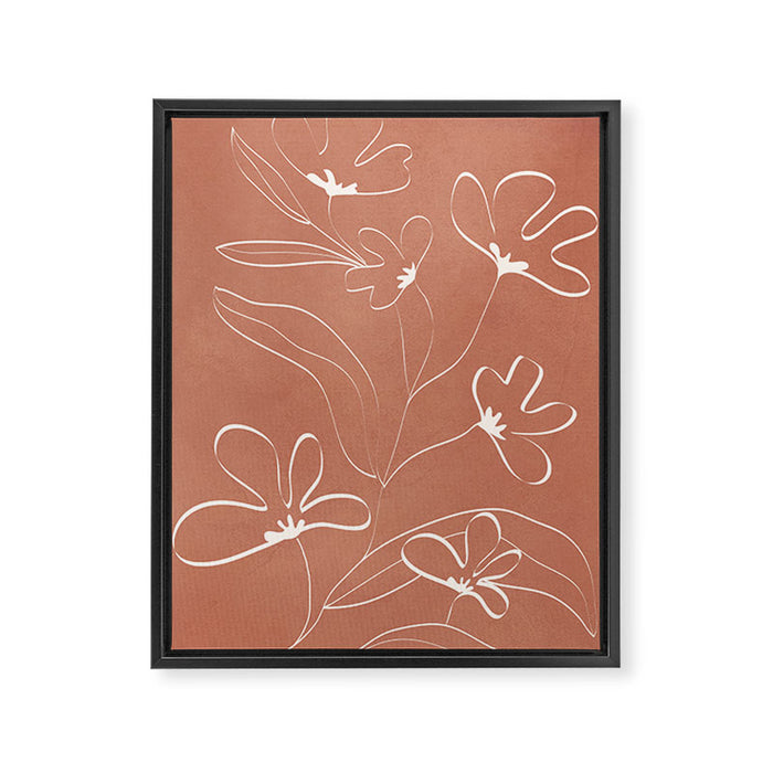 Little Flower Outline on Clay 03 Framed Canvas Print Gallery Image 1