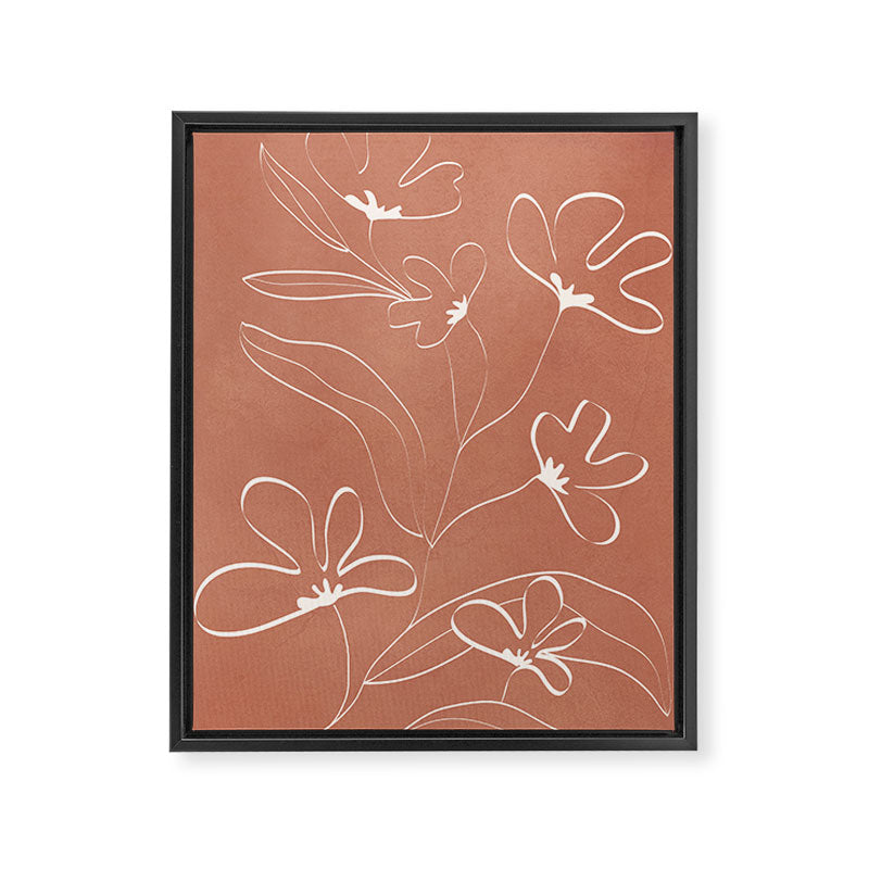 Little Flower Outline on Clay 03 Framed Canvas Print Gallery Image 6