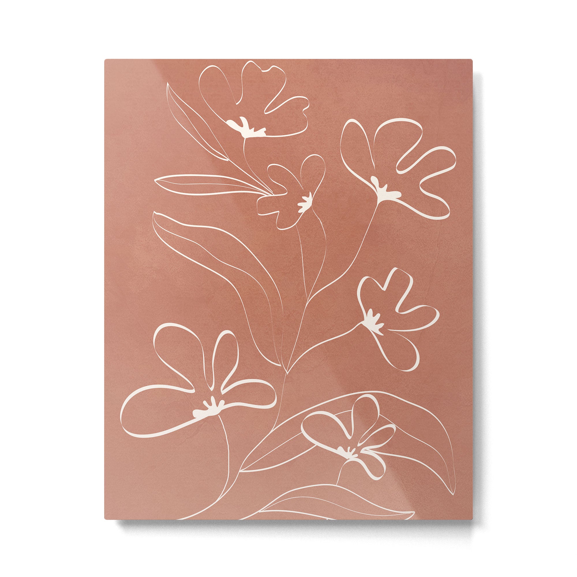 Little Flower Outline on Clay 03 Metal Print Gallery Image 4