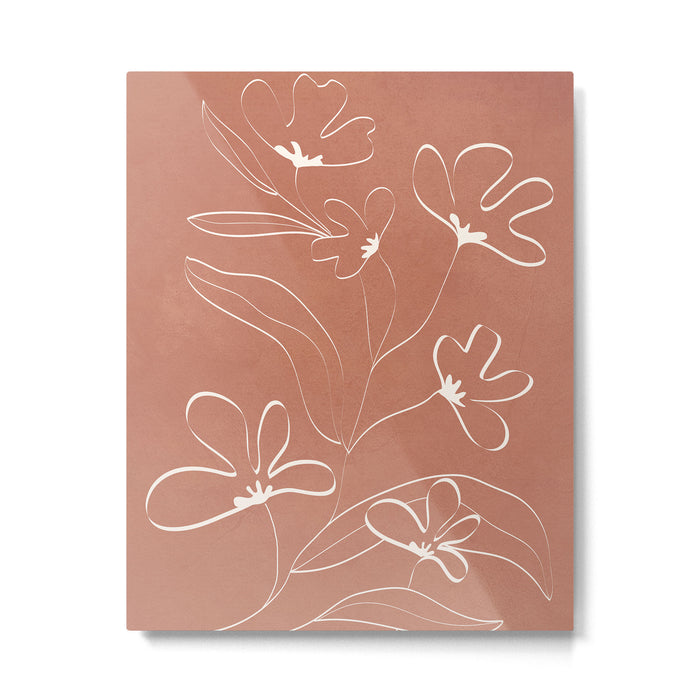Little Flower Outline on Clay 03 Metal Print Gallery Image 1