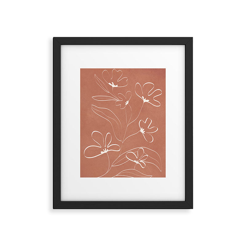 Little Flower Outline on Clay 03 Framed Art Print Gallery Image 5