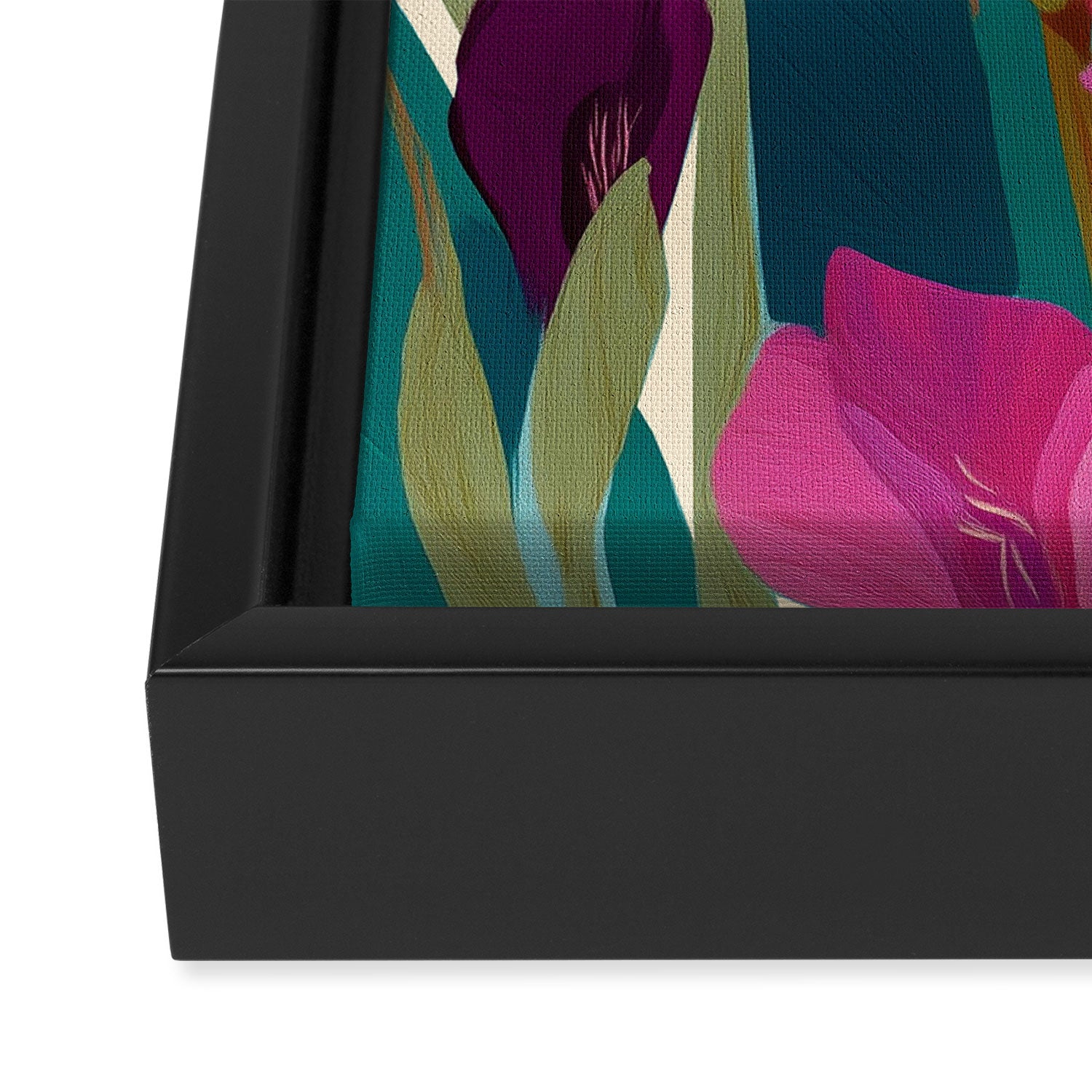 Magenta Garden Framed Canvas Print Gallery Image 3