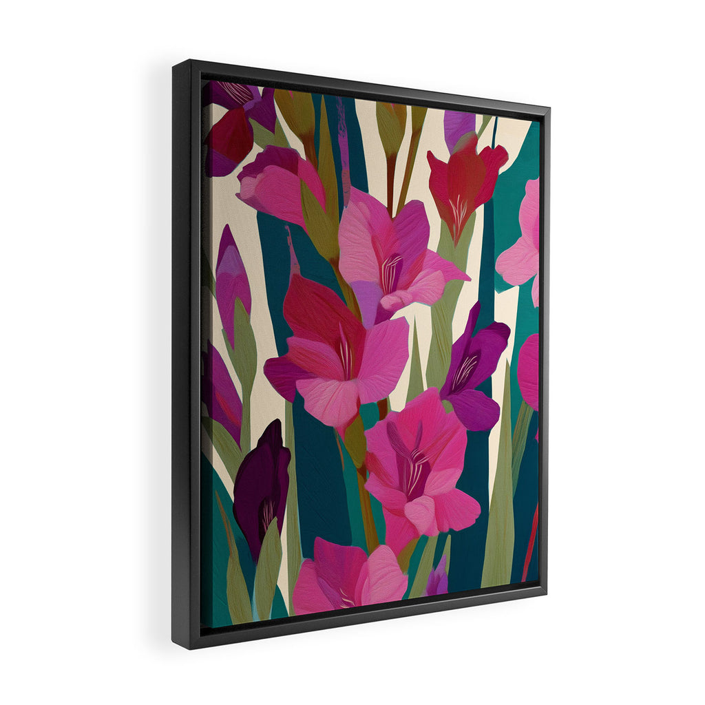 Magenta Garden Framed Canvas Print Gallery Image 2