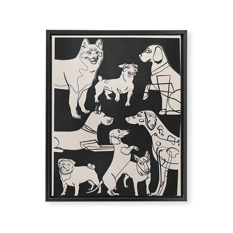 Minimal Abstract Dogs Art 1 Framed Canvas Print Gallery Image 6