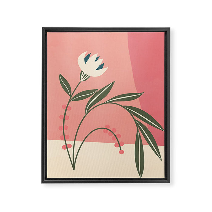 Minimal Abstract Flowers 21 Framed Canvas Print Gallery Image 1