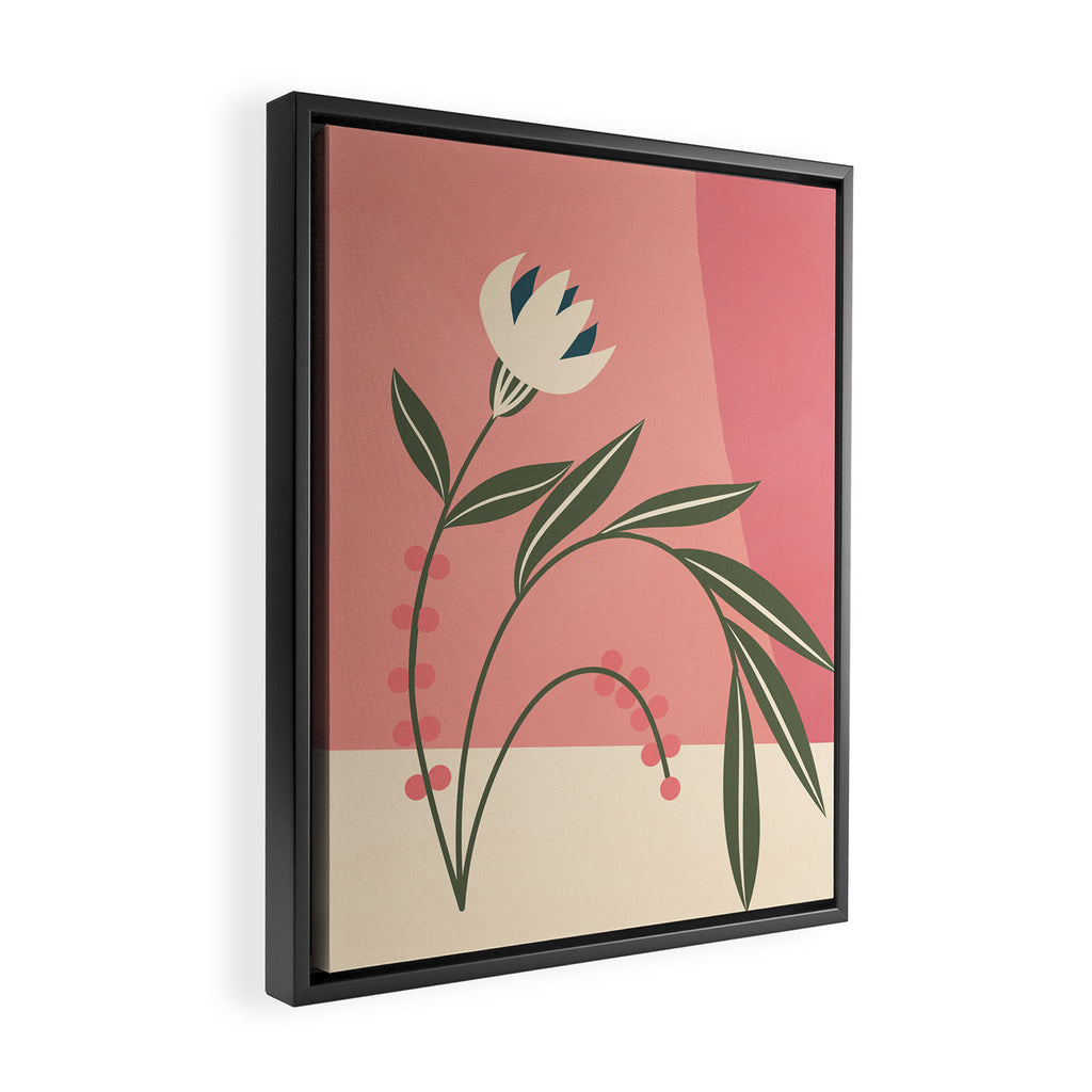 Minimal Abstract Flowers 21 Framed Canvas Print Gallery Image 2