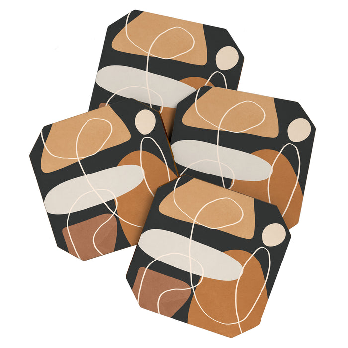 Minimal Colorful Abstract Shapes 1 Coaster Gallery Image 1