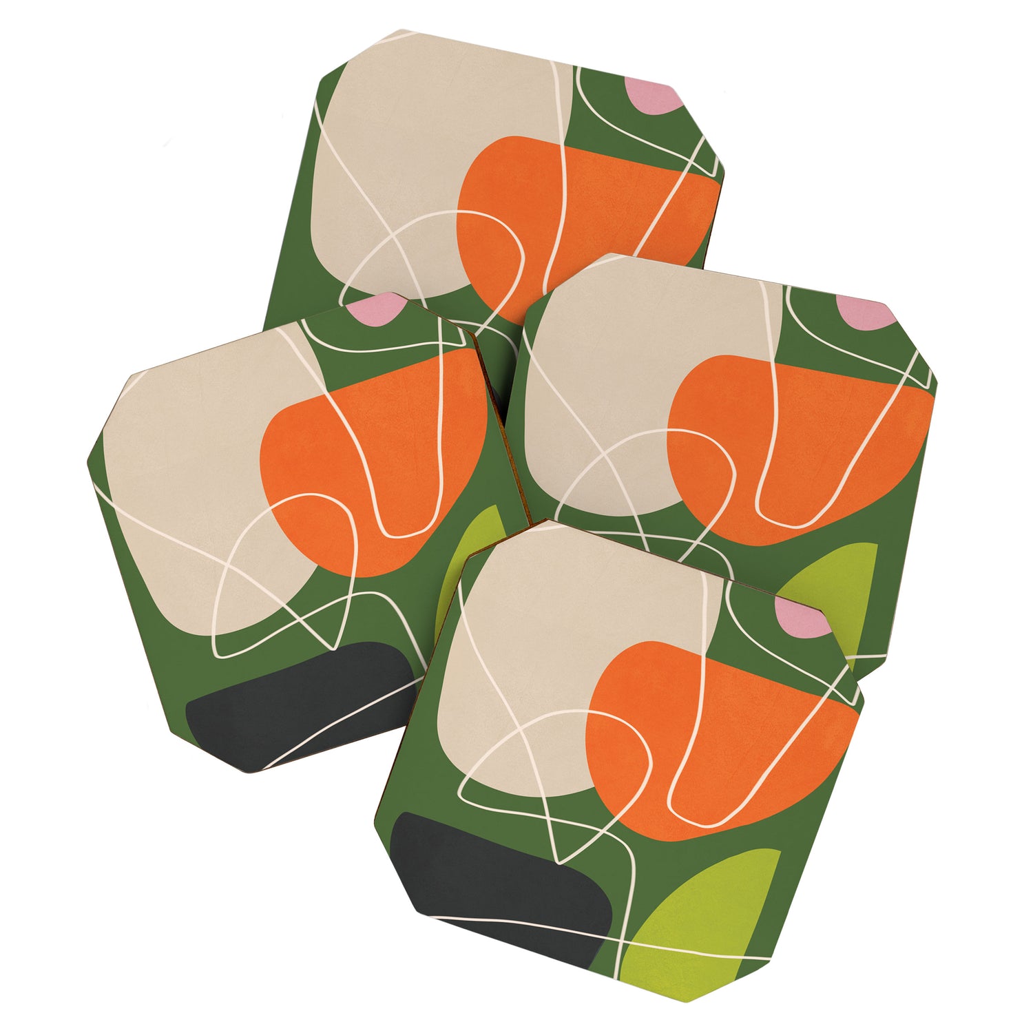 Minimal Colorful Abstract Shapes 10 Coaster Gallery Image 1