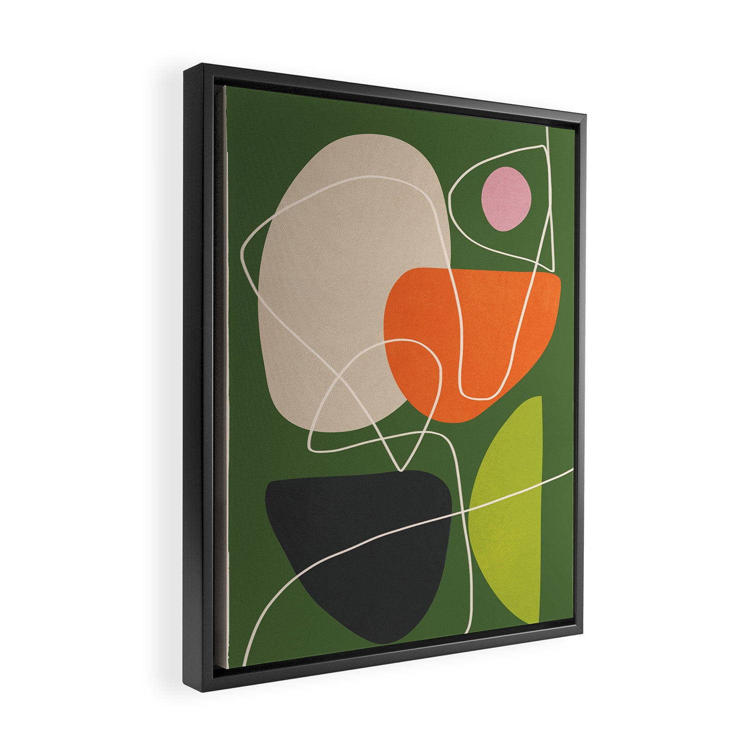 Minimal Colorful Abstract Shapes 10 Framed Canvas Print Gallery Image 2
