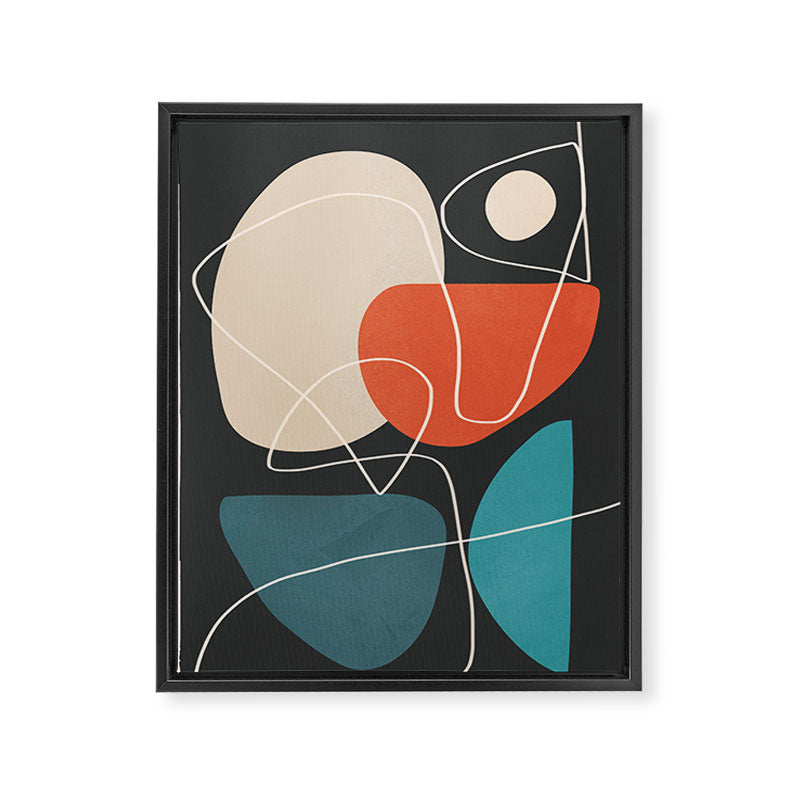 Minimal Colorful Abstract Shapes 12 Framed Canvas Print Gallery Image 6