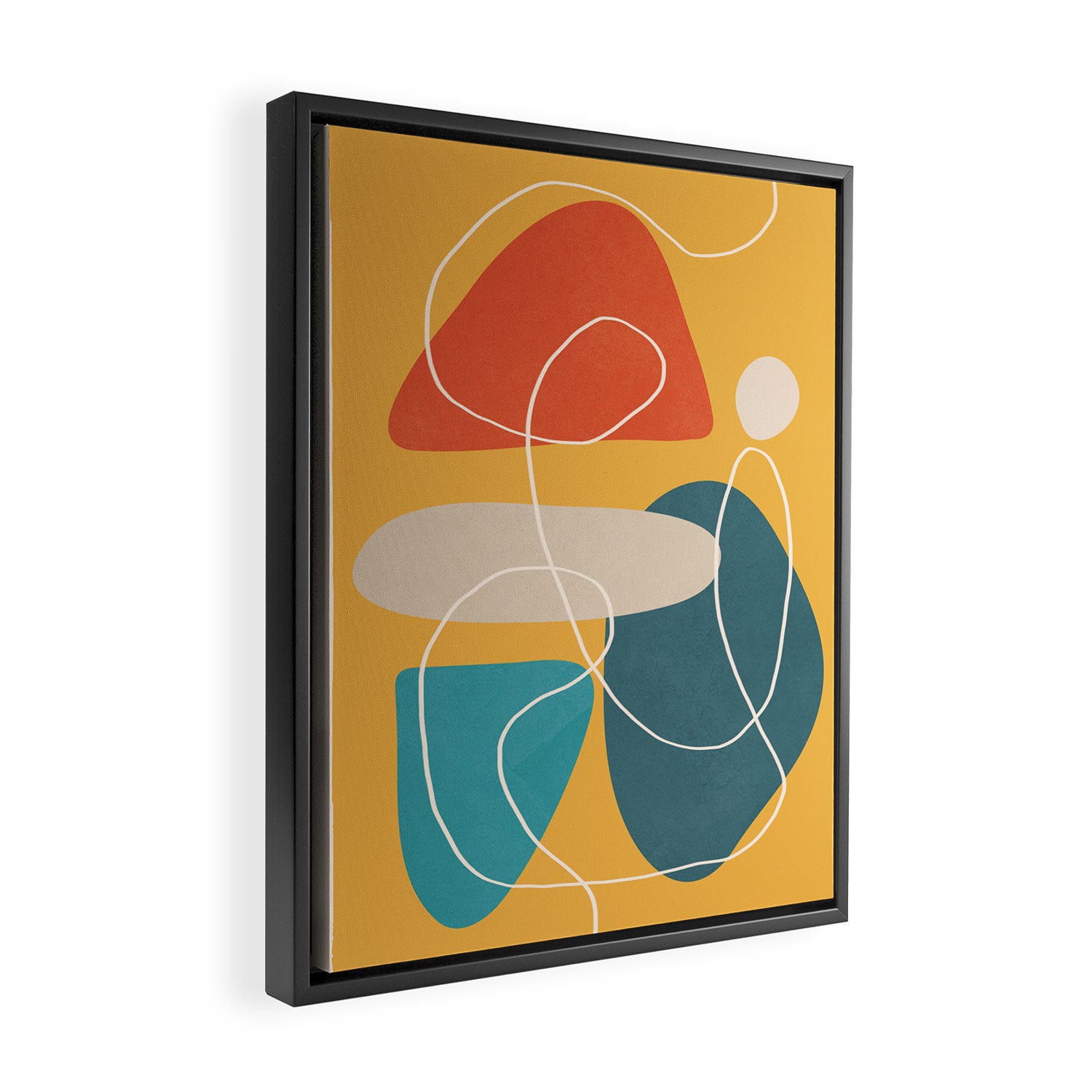 Minimal Colorful Abstract Shapes 3 Framed Canvas Print Gallery Image 2