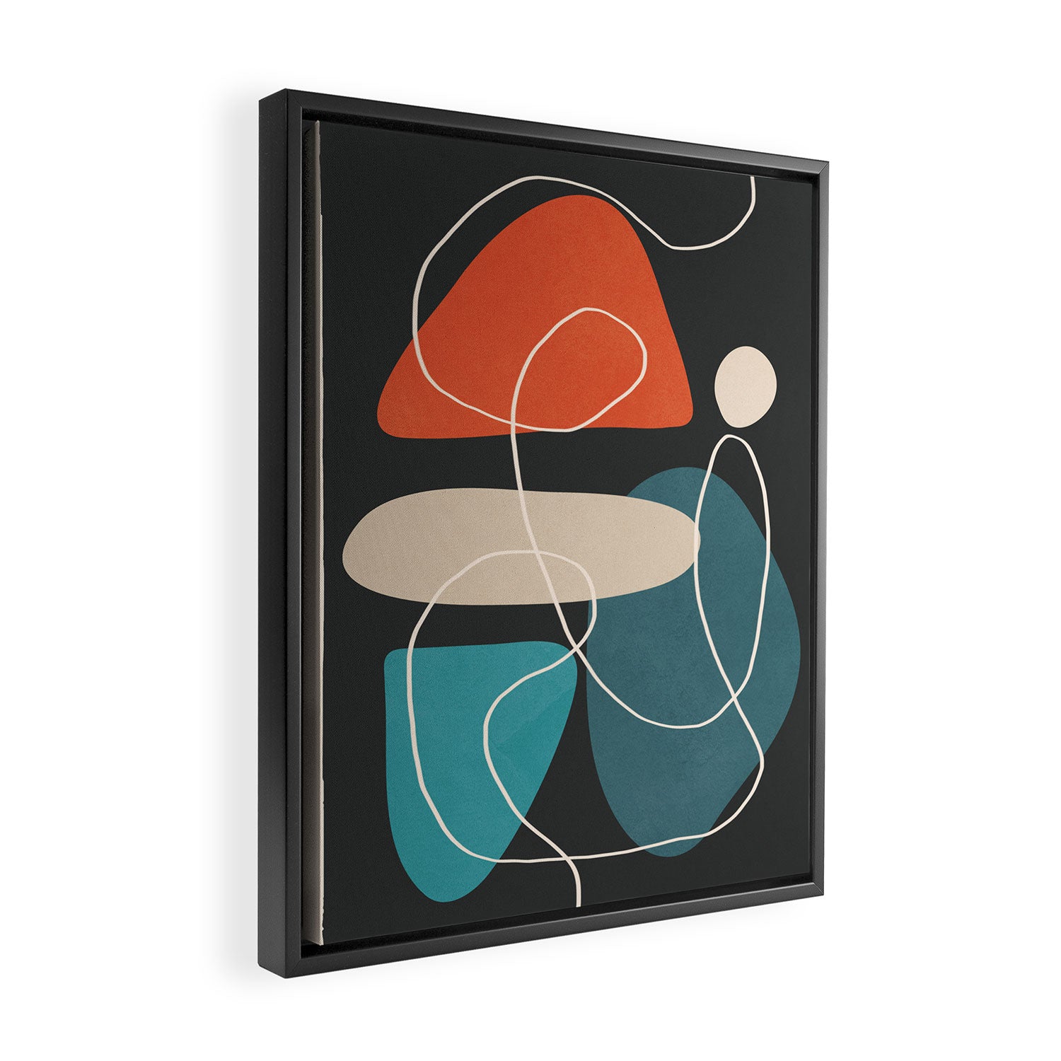 Minimal Colorful Abstract Shapes 4 Framed Canvas Print Gallery Image 2