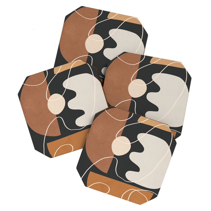 Minimal Colorful Abstract Shapes 5 Coaster Gallery Image 1