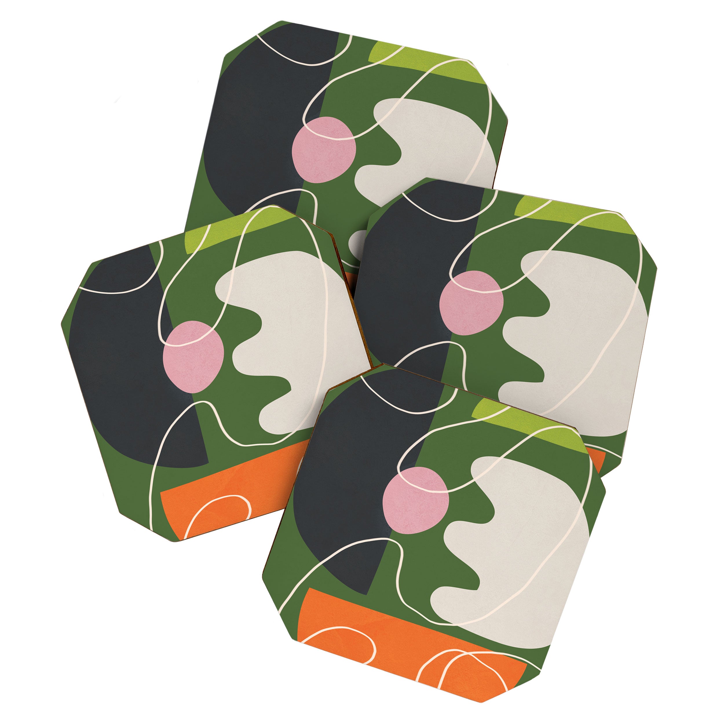 Minimal Colorful Abstract Shapes 6 Coaster Gallery Image 1