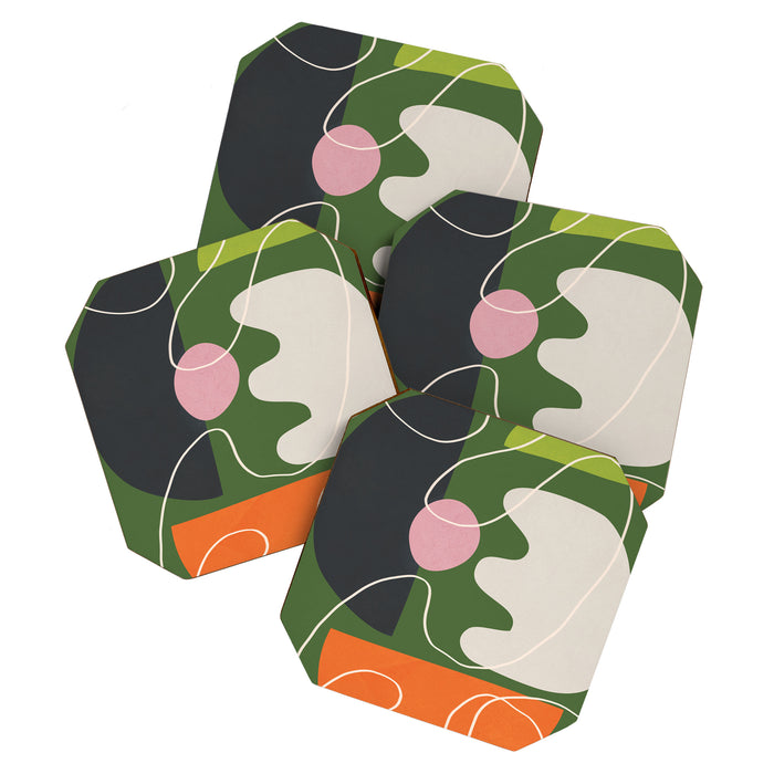 Minimal Colorful Abstract Shapes 6 Coaster Gallery Image 1