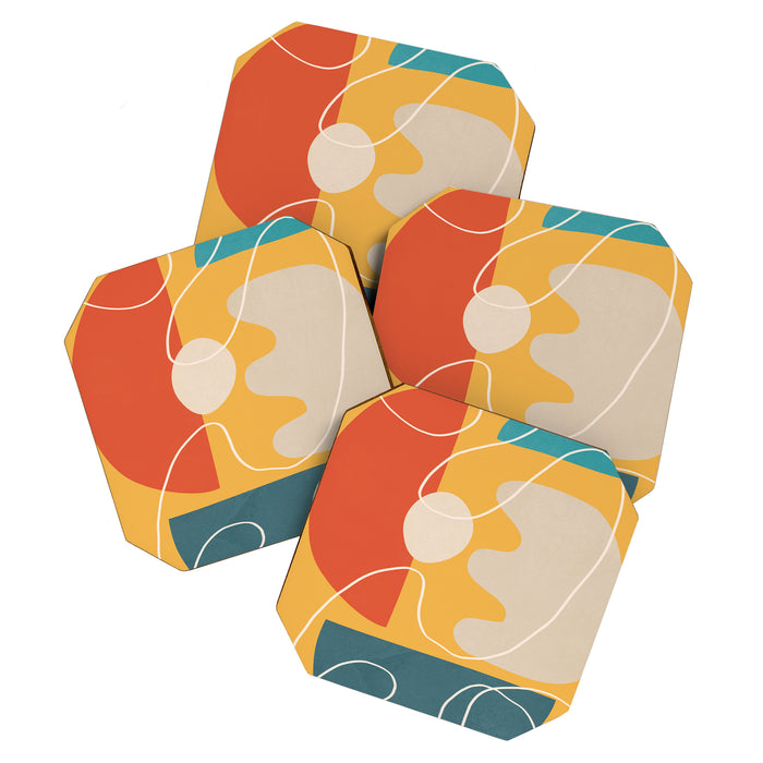Minimal Colorful Abstract Shapes 7 Coaster Gallery Image 1