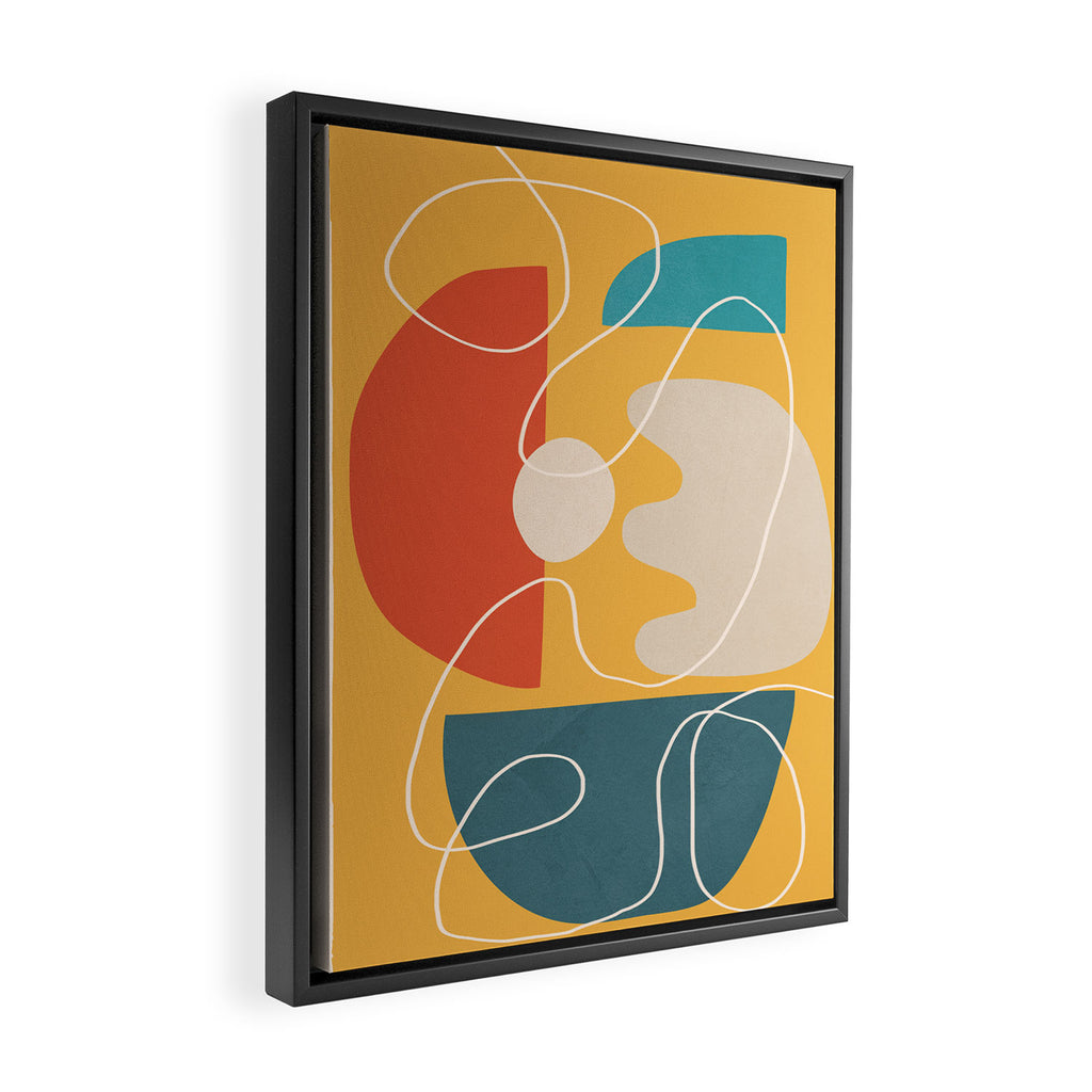 Minimal Colorful Abstract Shapes 7 Framed Canvas Print Gallery Image 2