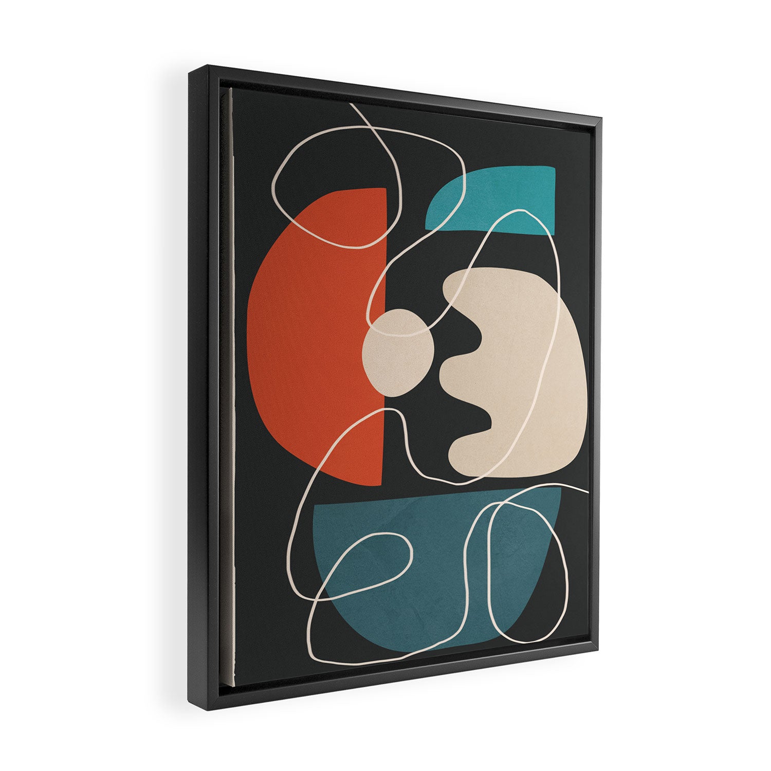 Minimal Colorful Abstract Shapes 8 Framed Canvas Print Gallery Image 2