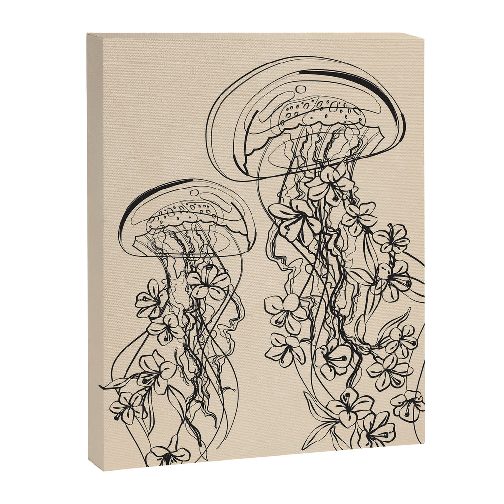 Minimal Floral Jellyfishes 1 Canvas Print Gallery Image 6