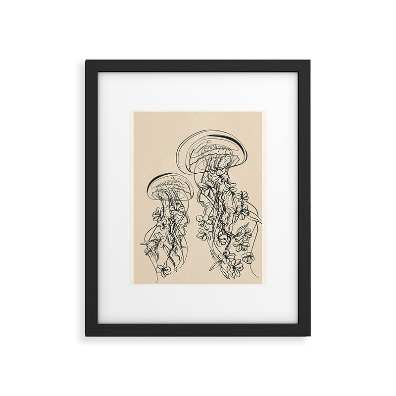 Minimal Floral Jellyfishes 1 Framed Art Print Gallery Image 5