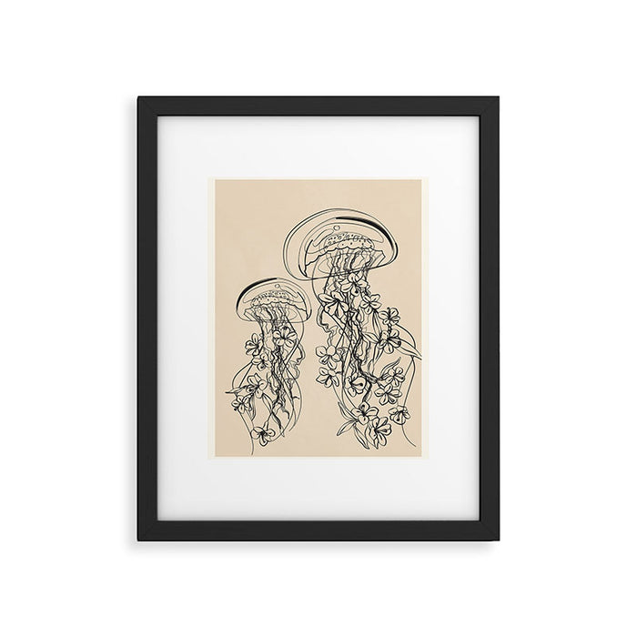 Minimal Floral Jellyfishes 1 Framed Art Print Gallery Image 1