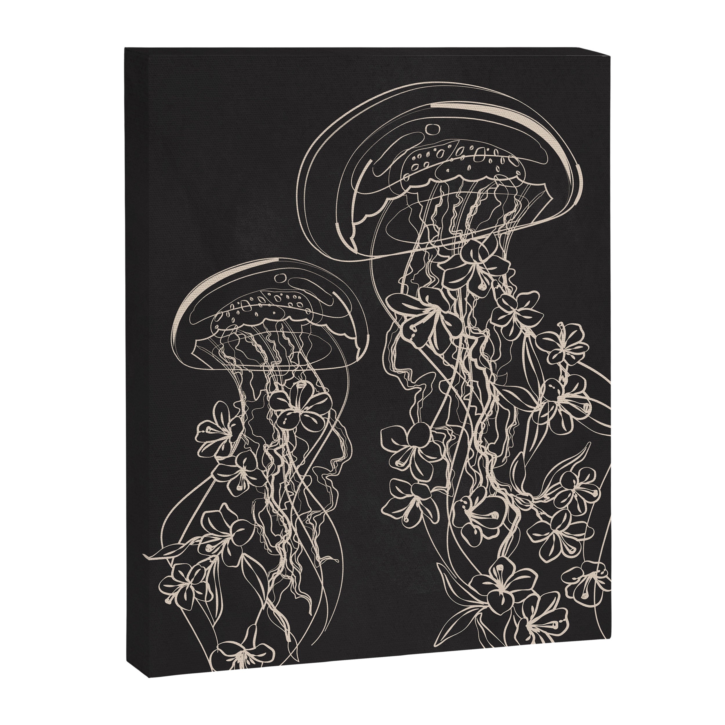 Minimal Floral Jellyfishes 2 Canvas Print Gallery Image 6