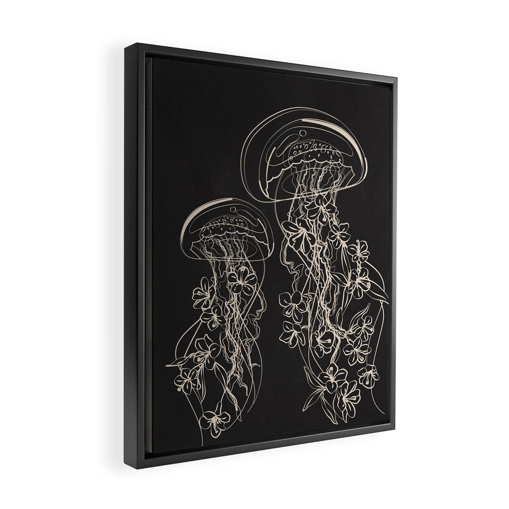 Minimal Floral Jellyfishes 2 Framed Canvas Print Gallery Image 2