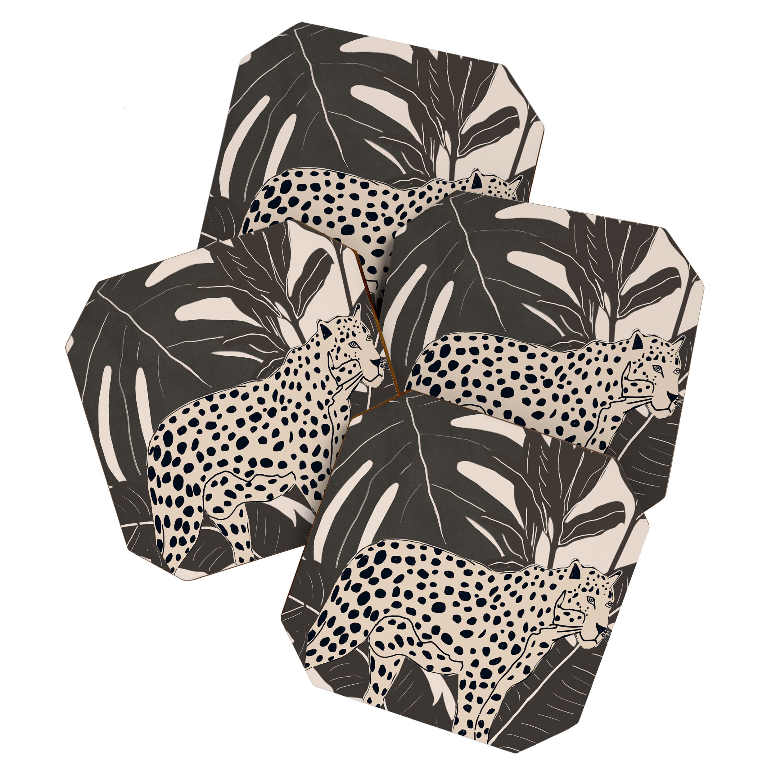Minimal Jungle Abstract Art 2 Coaster Gallery Image 1