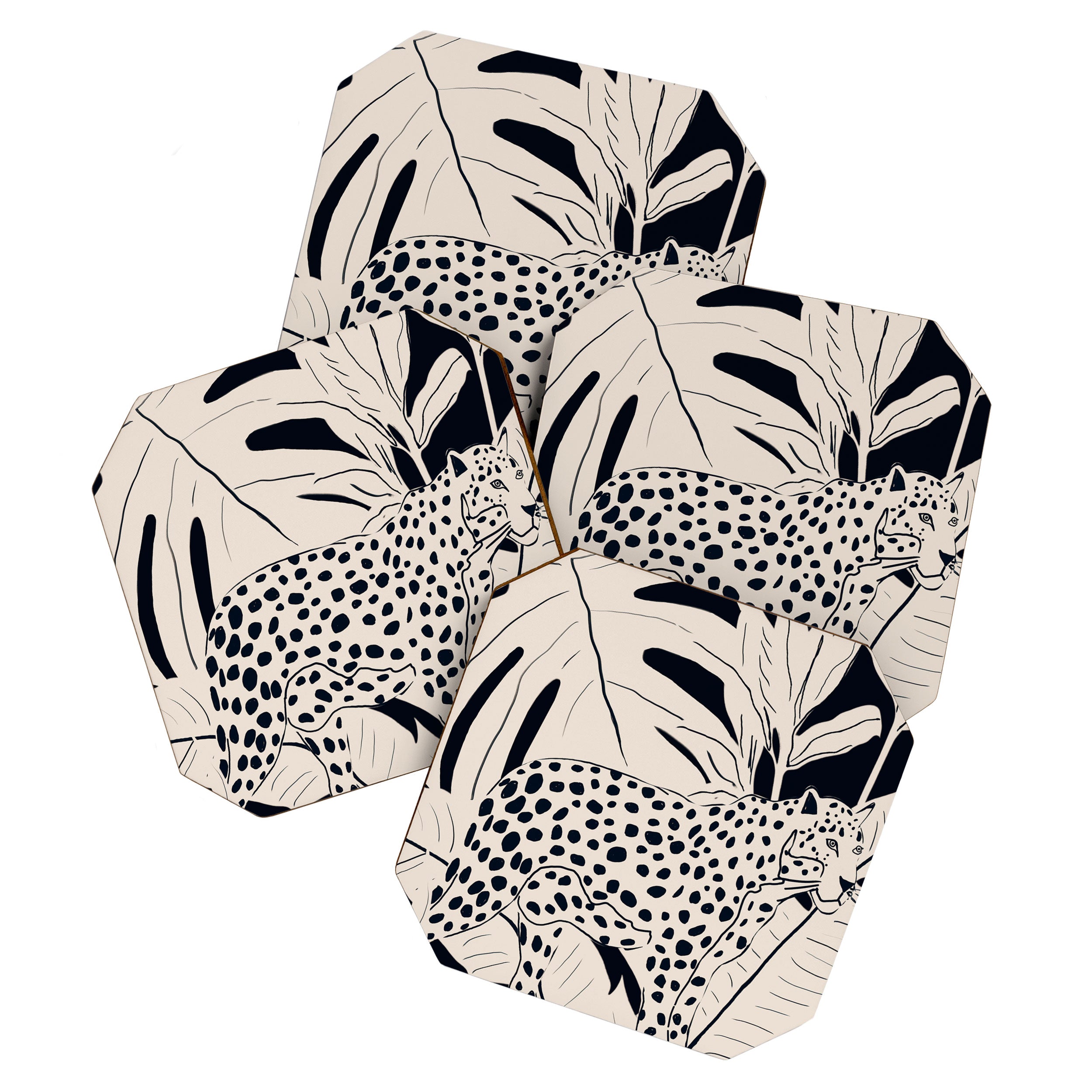 Minimal Jungle Abstract Art 4 Coaster Gallery Image 1