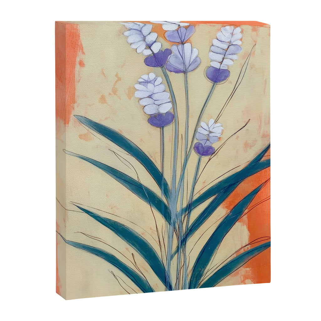 Minimal Lavender Floral Art Canvas Print Gallery Image 6