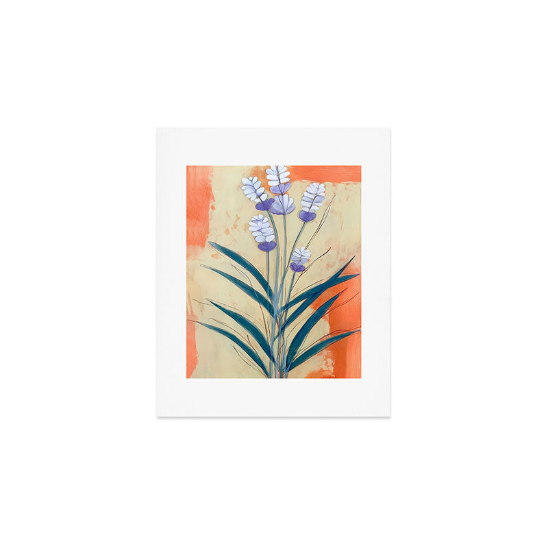 Minimal Lavender Floral Art Art Print Gallery Image 1