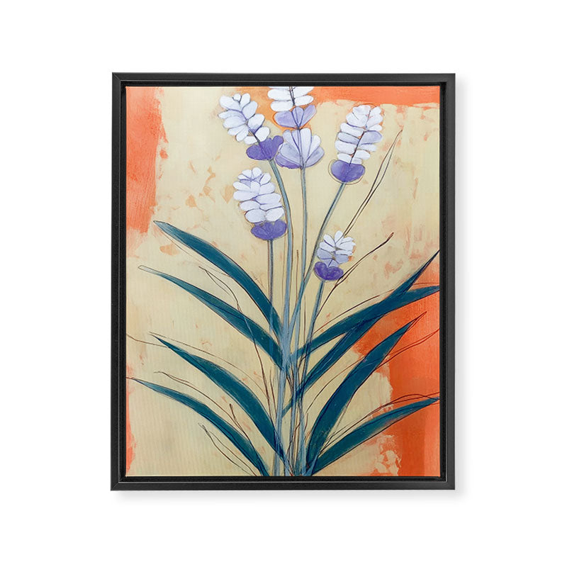 Minimal Lavender Floral Art Framed Canvas Print Gallery Image 6