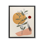 Minimal Line Young Leaves Framed Canvas Print Gallery Image 6