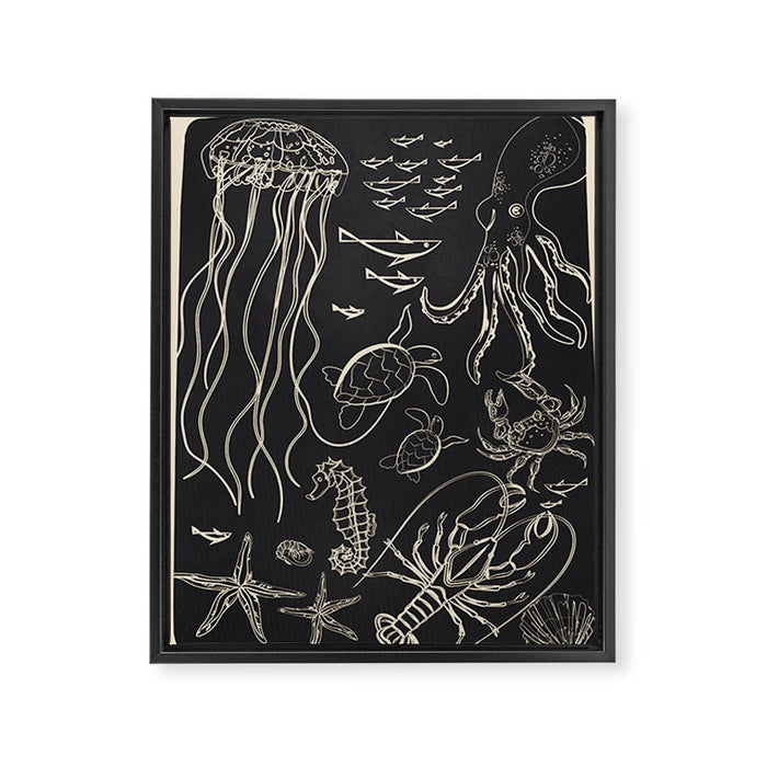 Minimal Sea Life 1 Framed Canvas Print Gallery Image 1