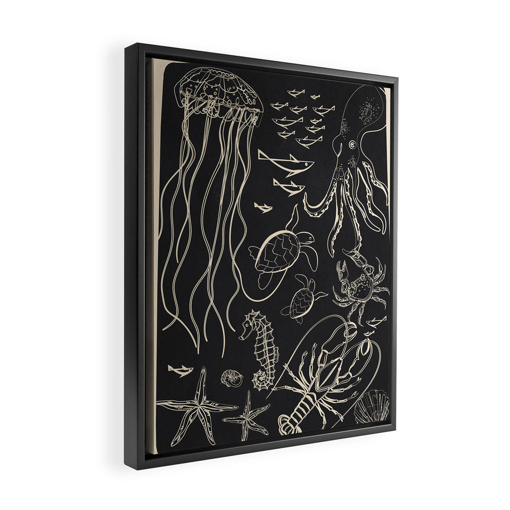 Minimal Sea Life 1 Framed Canvas Print Gallery Image 2