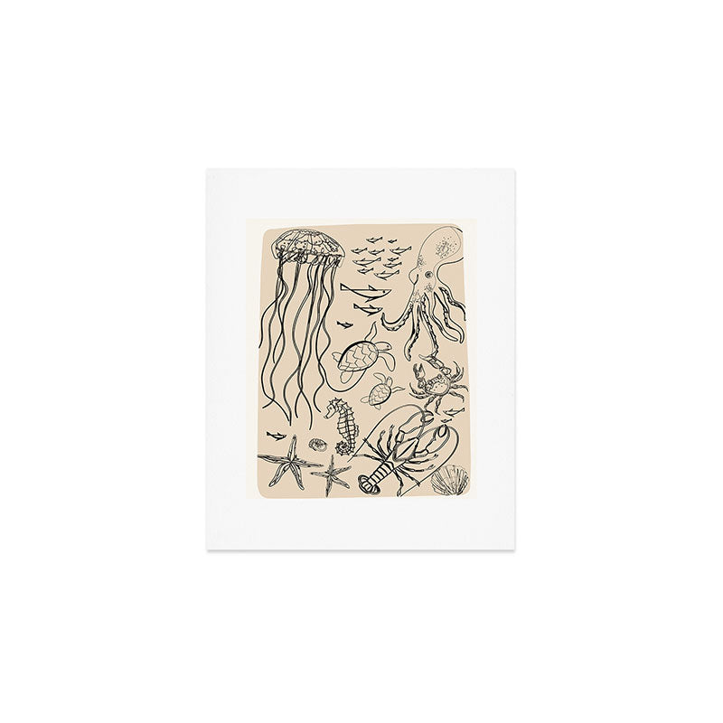 Minimal Sea Life 2 Art Print Gallery Image 1