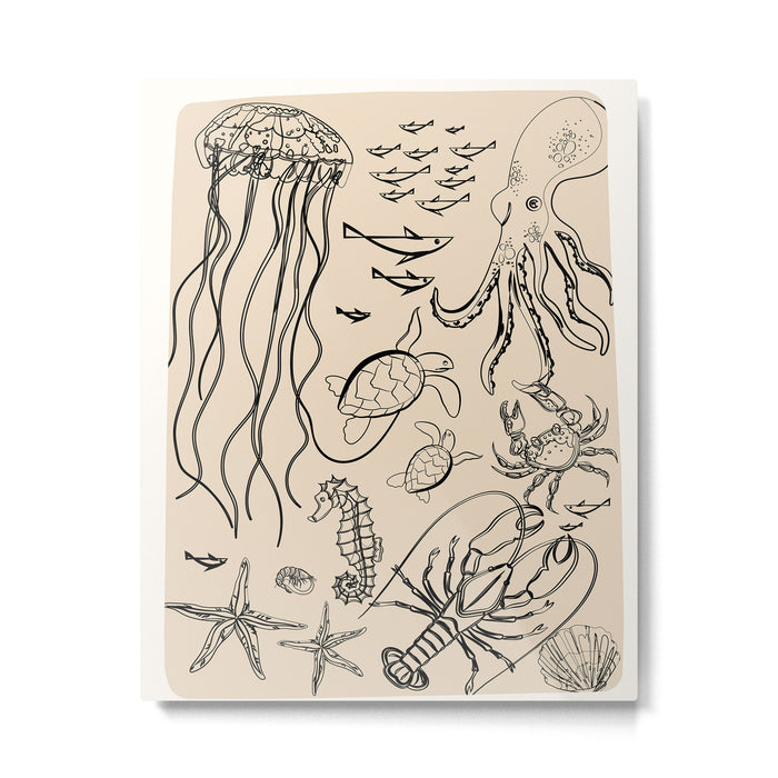 Minimal Sea Life 2 Metal Print Gallery Image 1