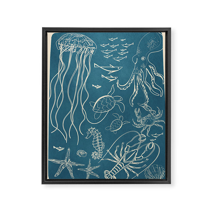 Minimal Sea Life 3 Framed Canvas Print Gallery Image 1