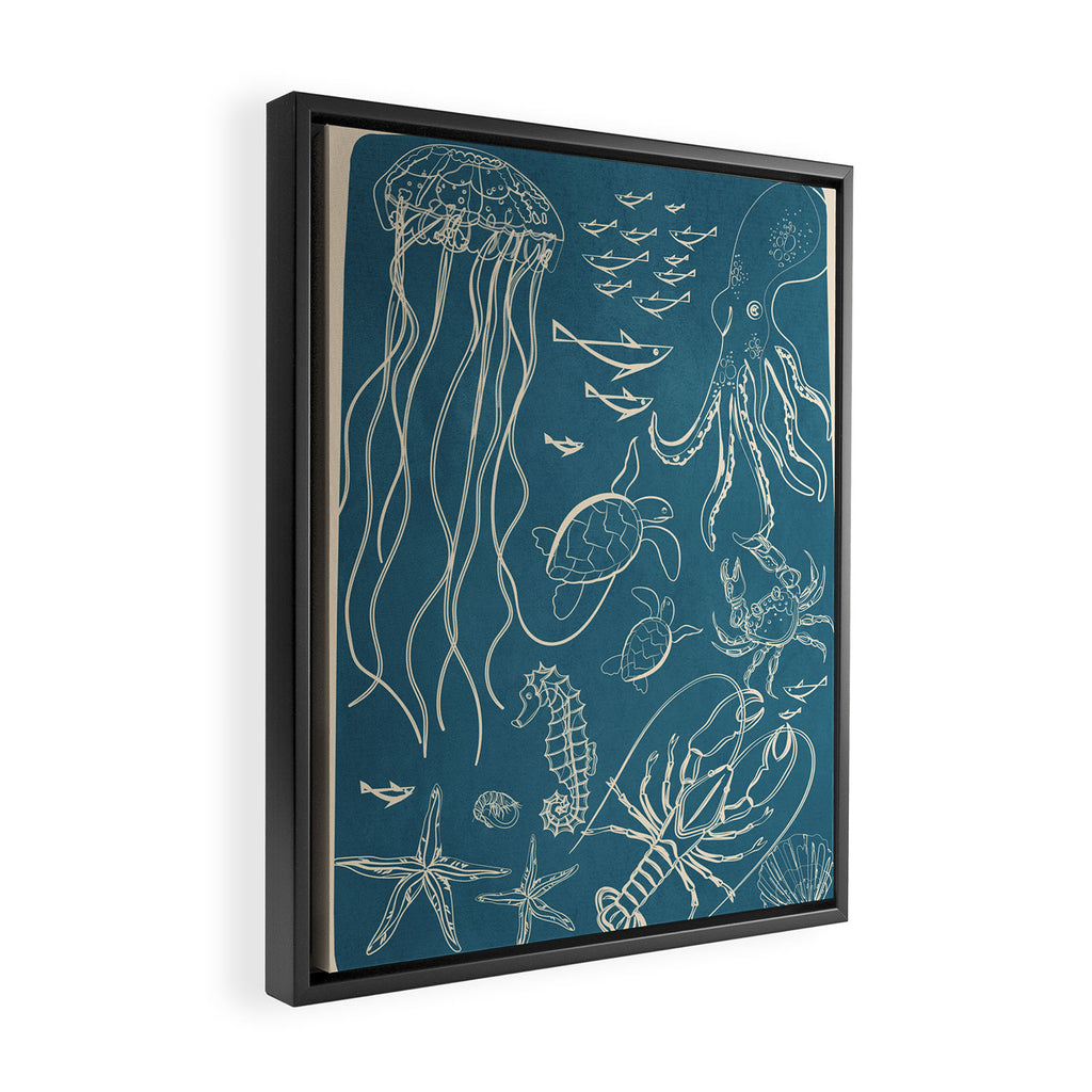 Minimal Sea Life 3 Framed Canvas Print Gallery Image 2