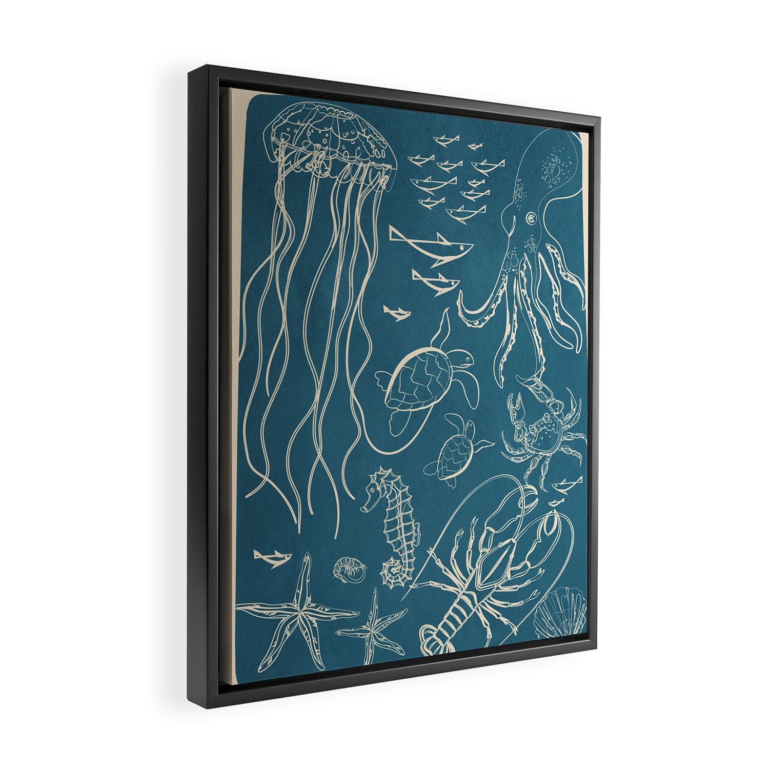 Minimal Sea Life 3 Framed Canvas Print Gallery Image 2