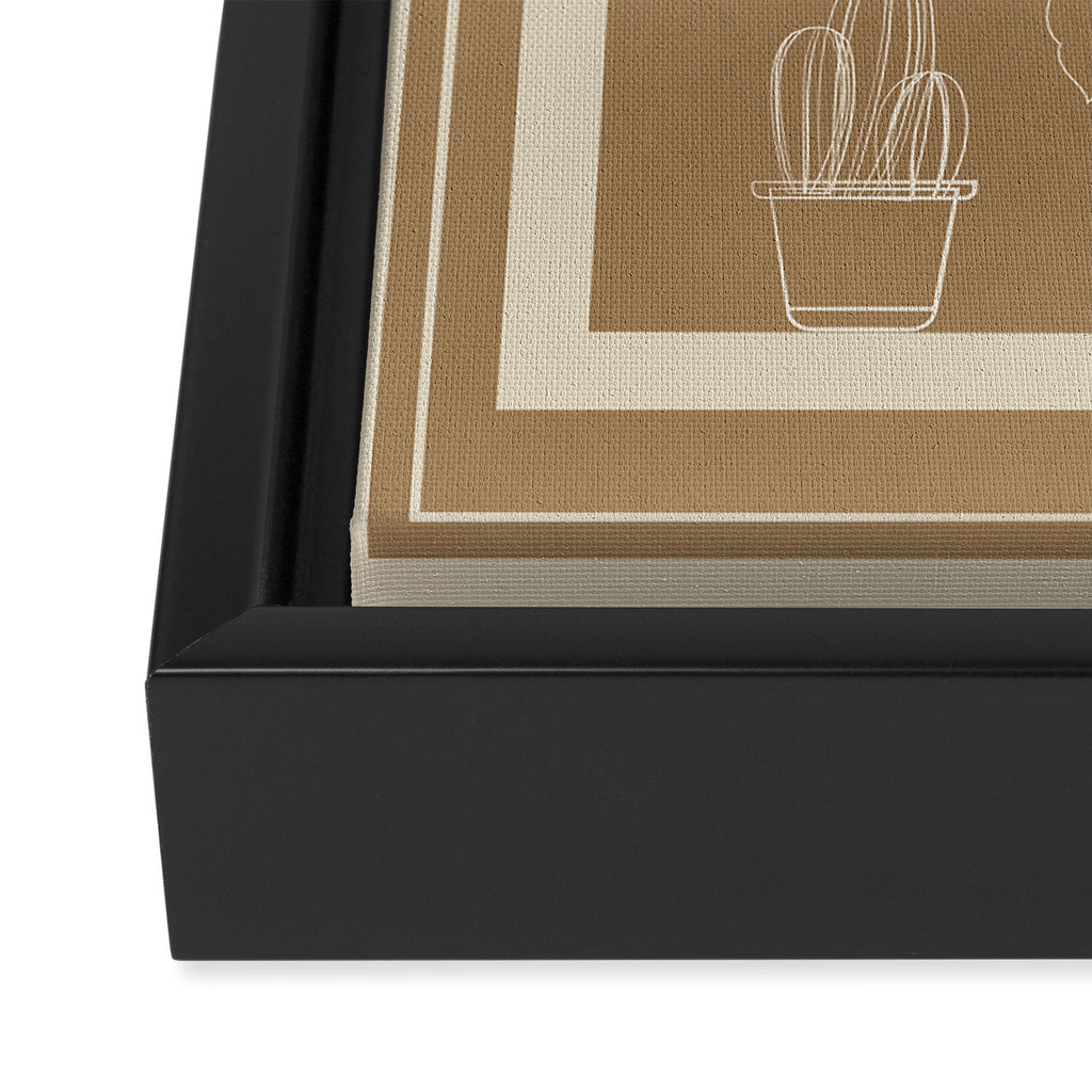 Minimal Window With Potted Plants 1 Framed Canvas Print Gallery Image 3
