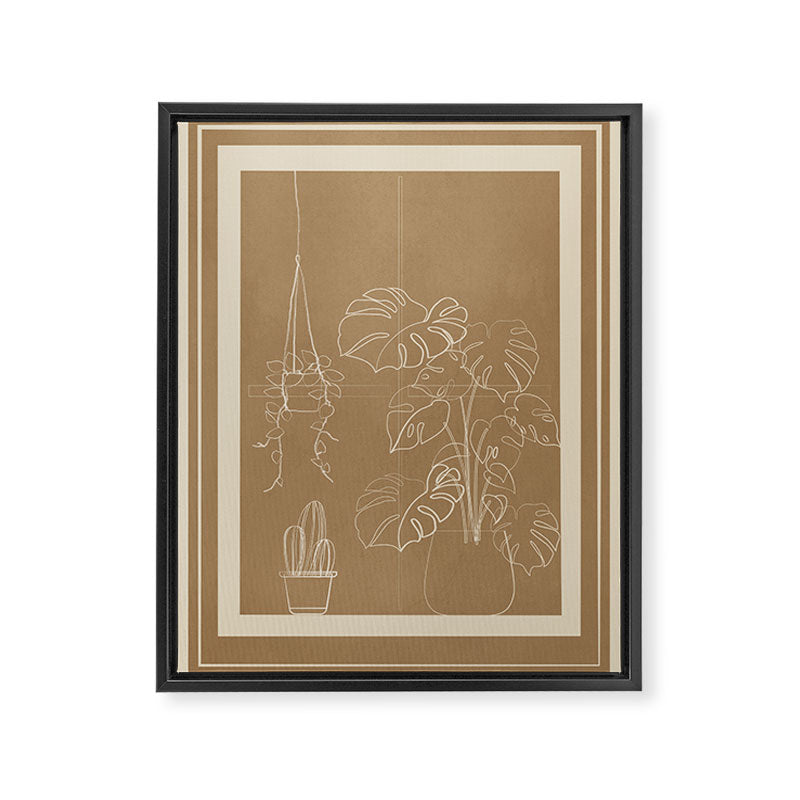 Minimal Window With Potted Plants 1 Framed Canvas Print Gallery Image 6