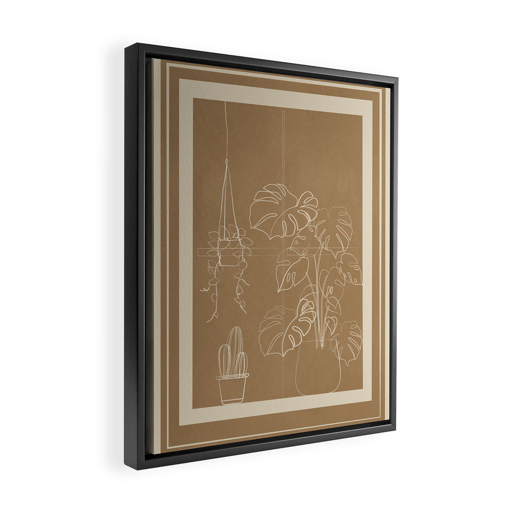 Minimal Window With Potted Plants 1 Framed Canvas Print Gallery Image 2